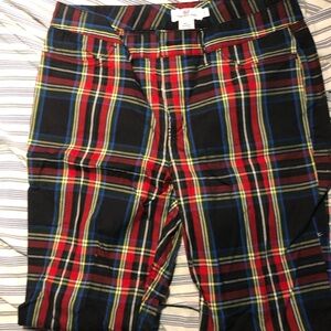 Vineyard Vines Black Plaid Kids Pants with Red, Blue & Yellow Stripes